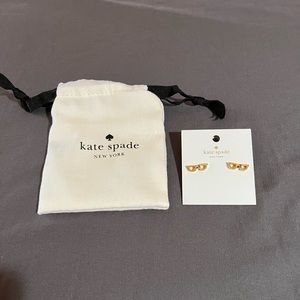 Kate Spade Lookout Glasses earrings. New, never worn. Gold tone w/ dust bag. NWT